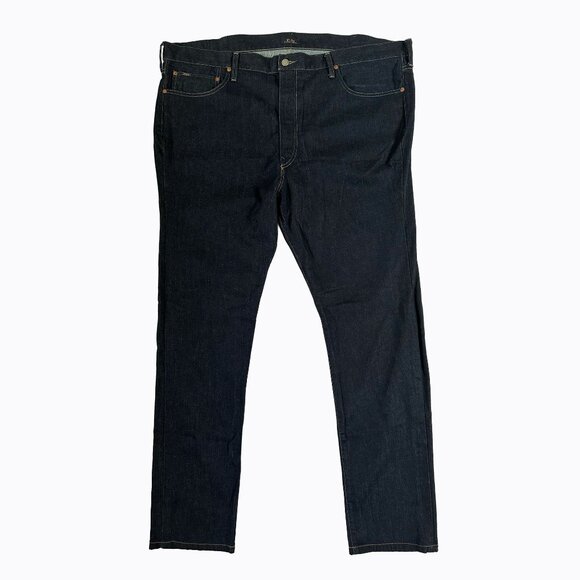 Polo Ralph Lauren Varick Slim Straight Men Jeans 44x36 Dark Wash Authentic Denim - Picture 2 of 12